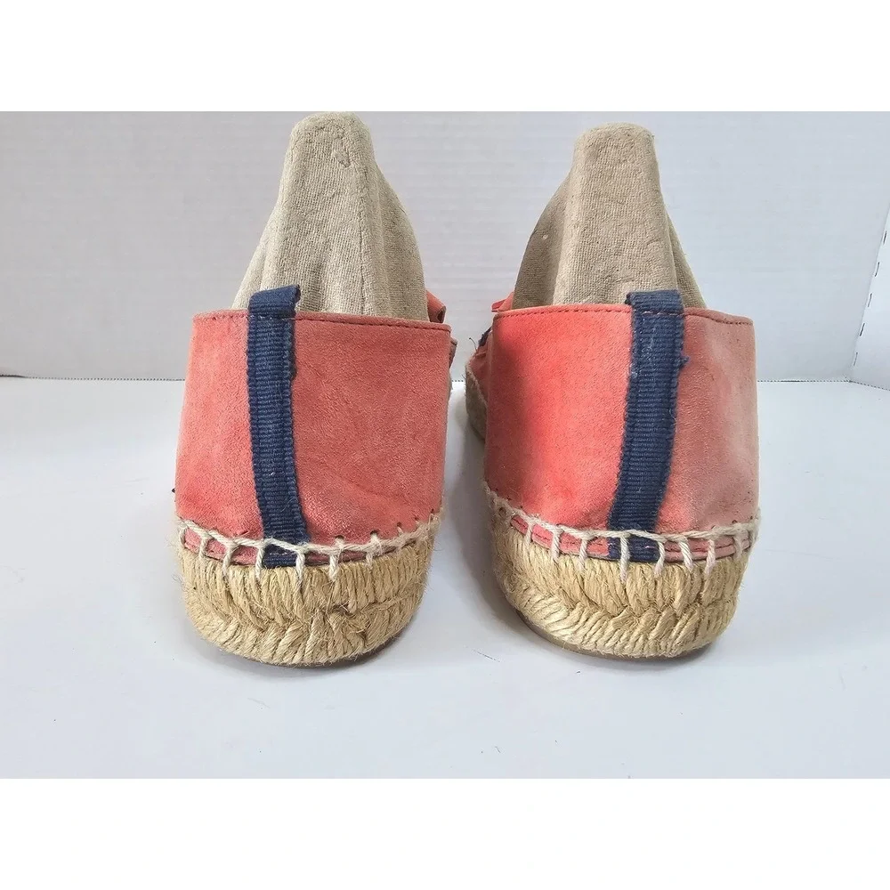 Boden Red-Orange‎ Suede Preppy Tassel Loafer Espadrille Flats SZ 39/8.5